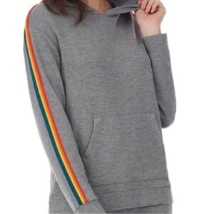 CUTEST rainbow stripes hoodie Sz S Women’s #Streetwear price firm